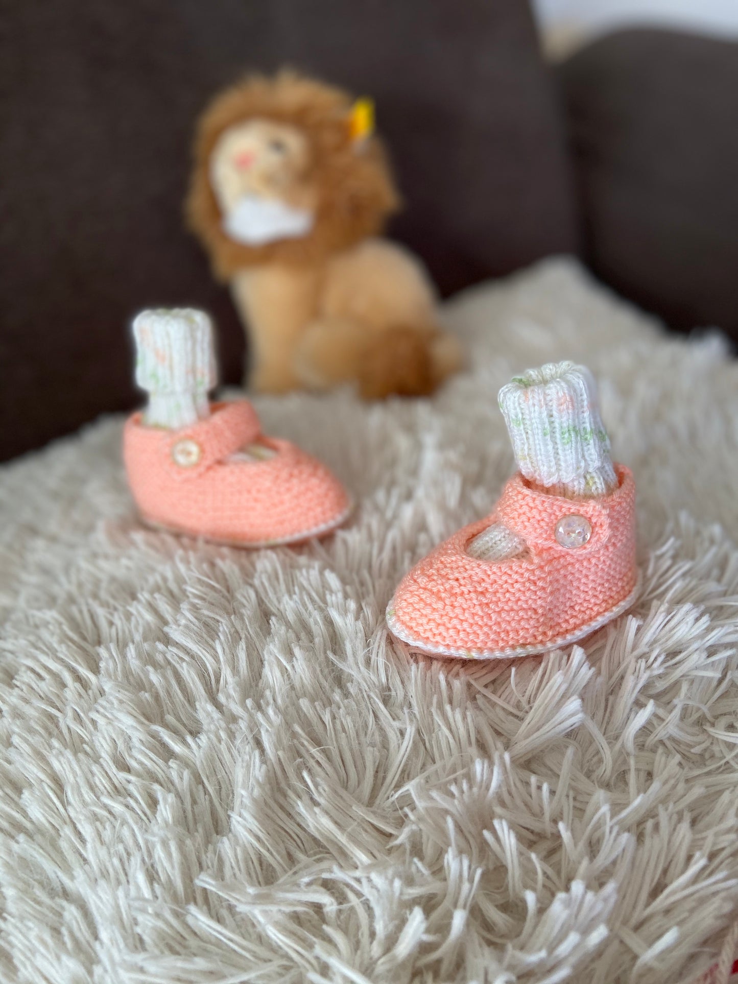 Babyschuhe & -socken Lachs / Creme-Lachs meliert