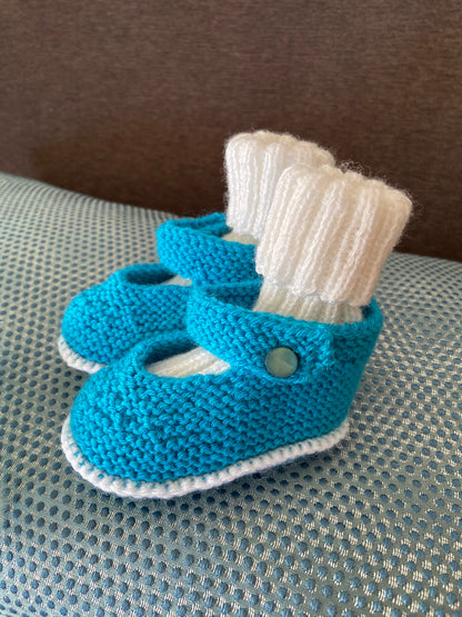 Babyschuhe & -socken Türkis / Weiß