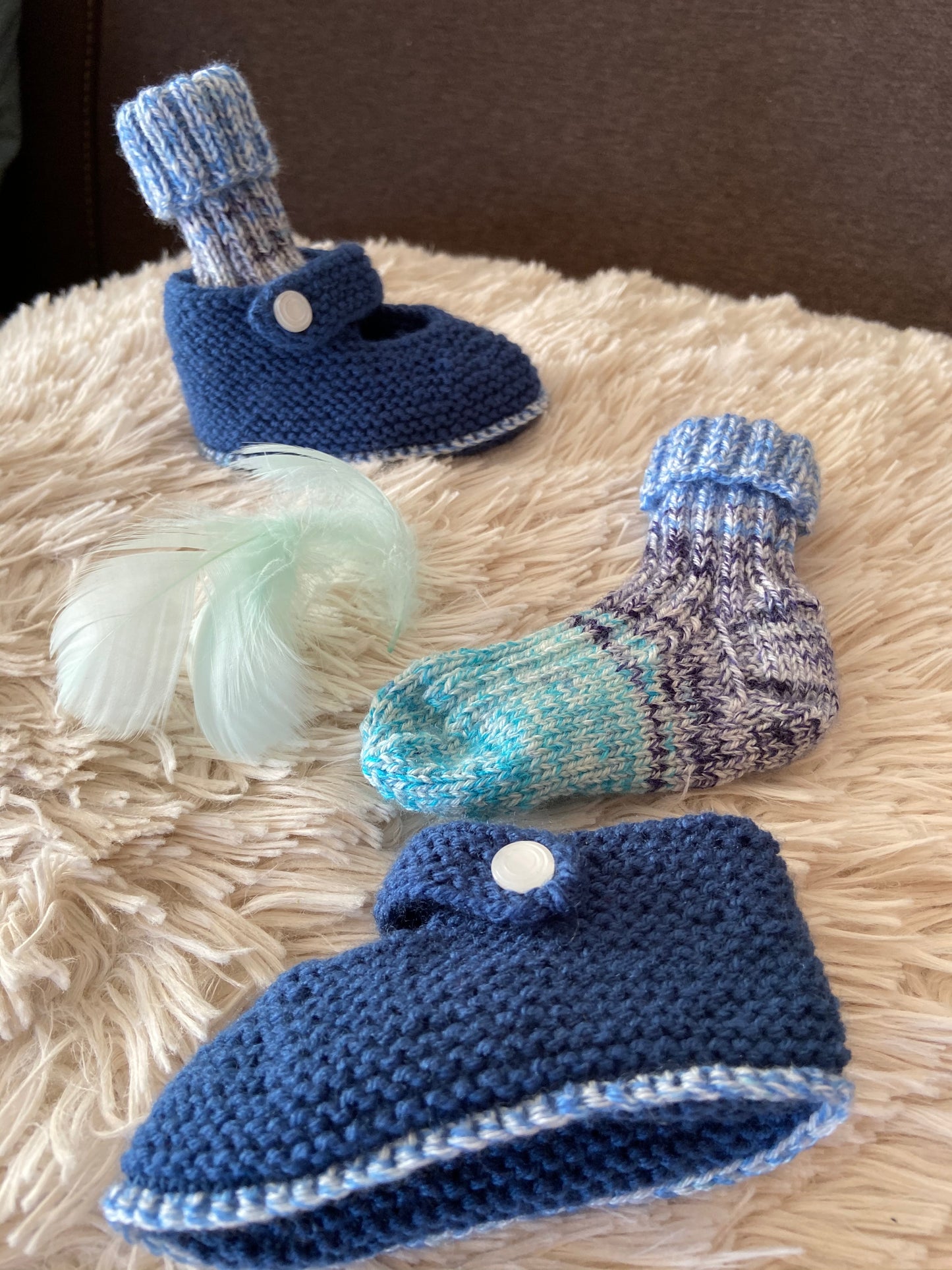 Babyschuhe & -socken Blau / Blau-Türkis meliert