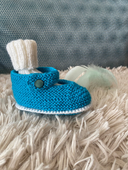 Babyschuhe & -socken Türkis / Weiß