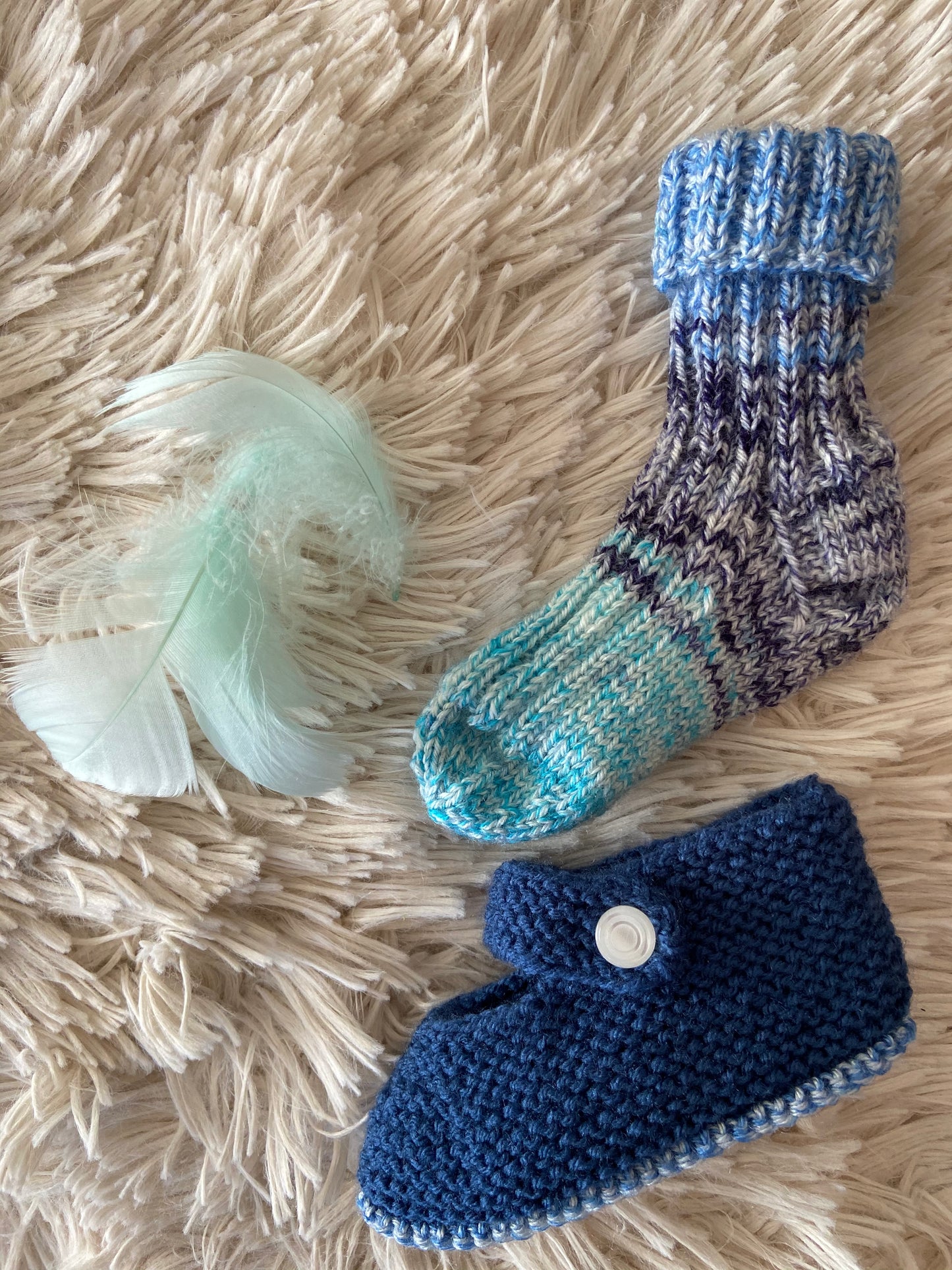 Babyschuhe & -socken Blau / Blau-Türkis meliert