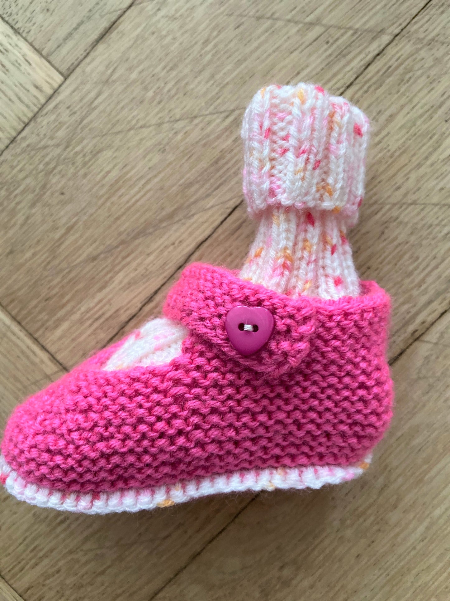 Babyschuhe & -socken Pink / Creme-Pink meliert